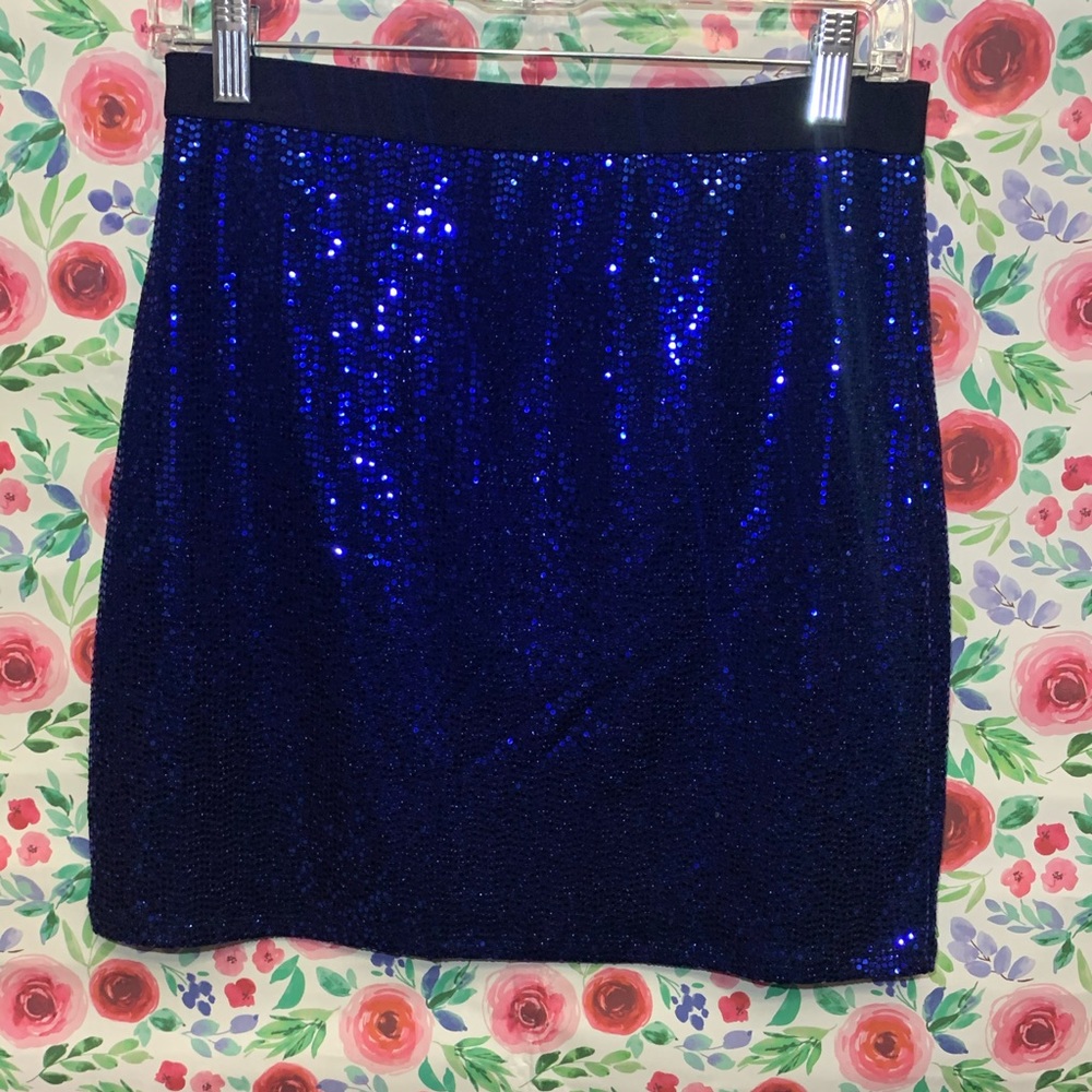 Dark blue sequences skirt